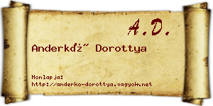 Anderkó Dorottya névjegykártya